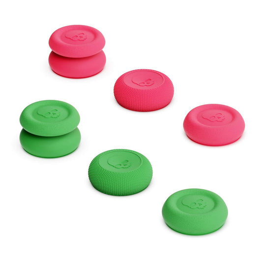 Skull & Co. Skin  CQC and FPS Thumb Grip Set Joystick Cap Analog Stick Cap for Nintendo Switch Pro Controller & PS5 / PS4 / Slim/Pro Controller- Neon Pink+Green  3 Pairs(6pcs)