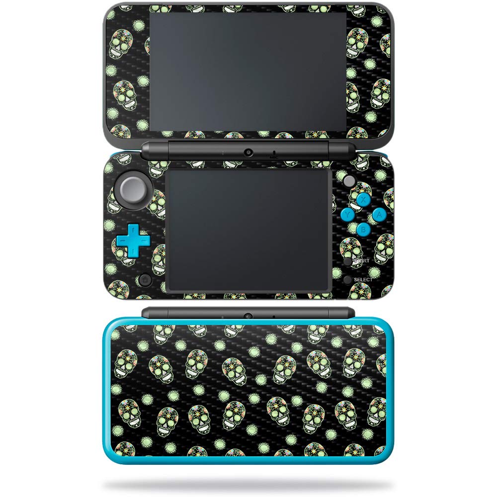 MightySkins Carbon Fiber Skin for Nintendo New 2DS XL - Nighttime Skulls | Protective  Durable Textured Carbon Fiber Finish | Easy to Apply  Remove  and Change Styles | Made in The USA