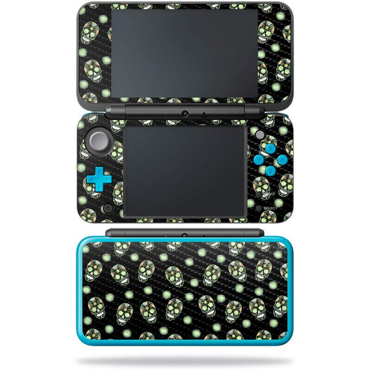 MightySkins Carbon Fiber Skin for Nintendo New 2DS XL - Nighttime Skulls | Protective  Durable Textured Carbon Fiber Finish | Easy to Apply  Remove  and Change Styles | Made in The USA