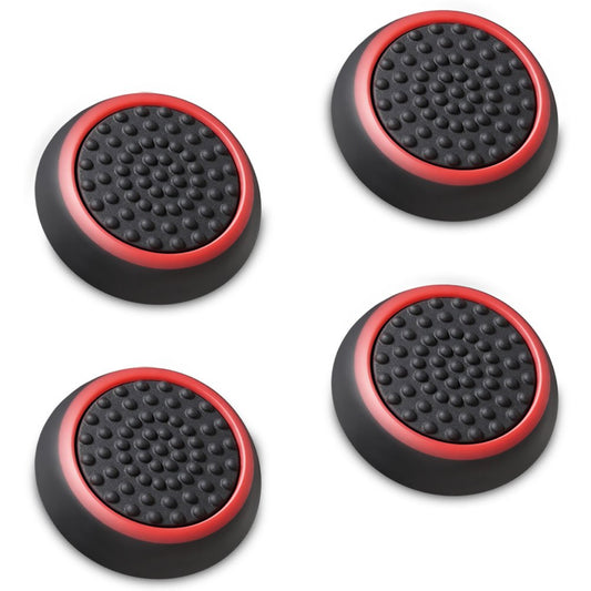 Fosmon Performance Thumb Grips Joystick Caps for PS5  PS4  Xbox One  Xbox Series X/S  Nintendo Switch Pro - Black/Red (2 Pair - 4 Pieces)