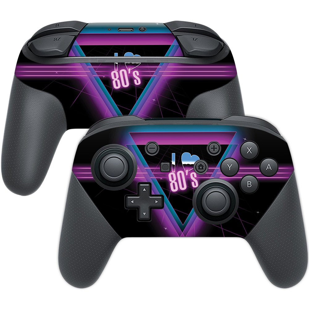 MightySkins Skin Compatible with Nintendo Switch Pro Controller - I Heart 80s | Protective, Durable, and Unique Vinyl Decal wrap