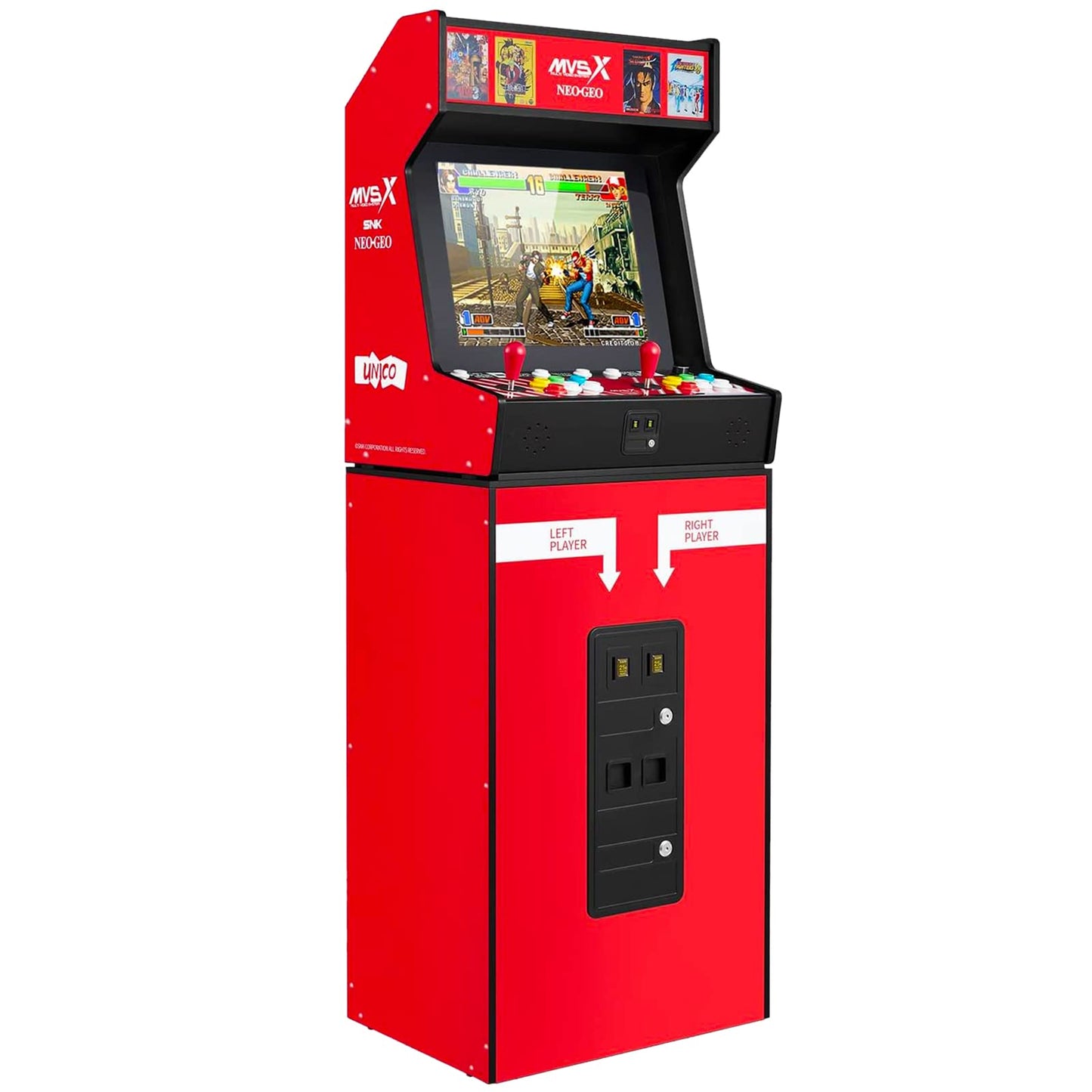 UNICO MVSX Arcade Machine and Base Combo  Pre-Loaded 50 SNK Retro Arcade Games