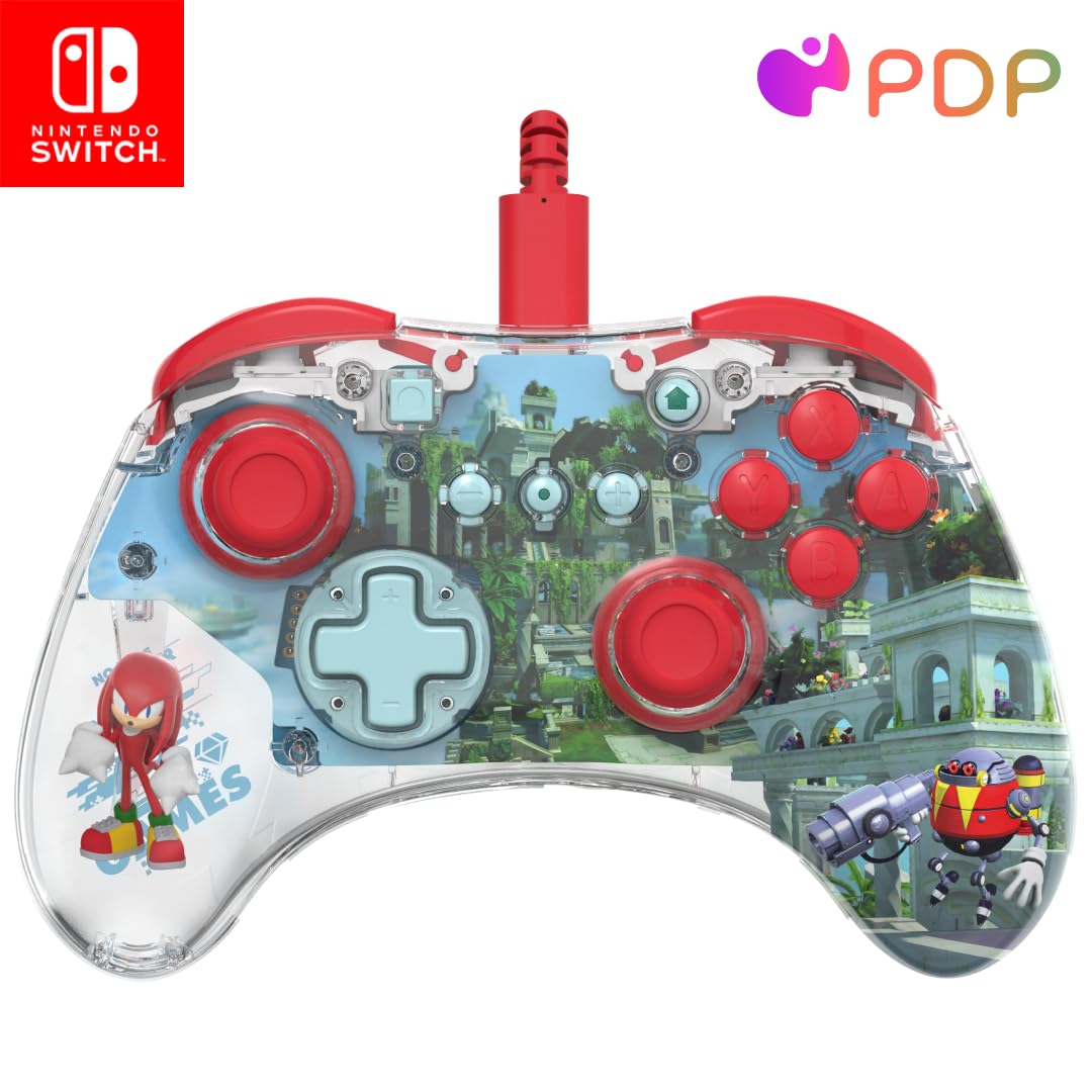PDP REALMz Nintendo Switch Pro Controller  Customizable LED Lighting  3.5mm Headphone Jack  Officially Licensed by Nintendo and SEGA: Sonic Superstars (grip supports Sky Sanctuary Zone)