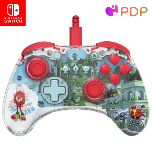 PDP REALMz Nintendo Switch Pro Controller  Customizable LED Lighting  3.5mm Headphone Jack  Officially Licensed by Nintendo and SEGA: Sonic Superstars (grip supports Sky Sanctuary Zone)