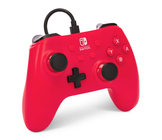 PowerA Wired Gaming Controller for Nintendo Switch - Raspberry Red, Model NSGP0142-01, Officially Licensed