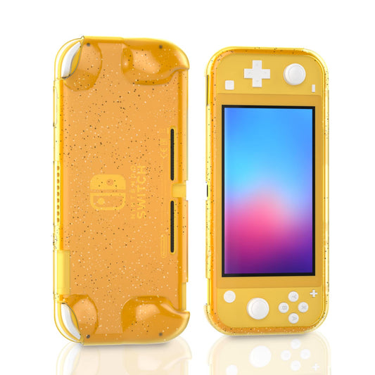 ECHZOVE Switch Lite Case - Protective Glitter Yellow Rubber Cover with Grips