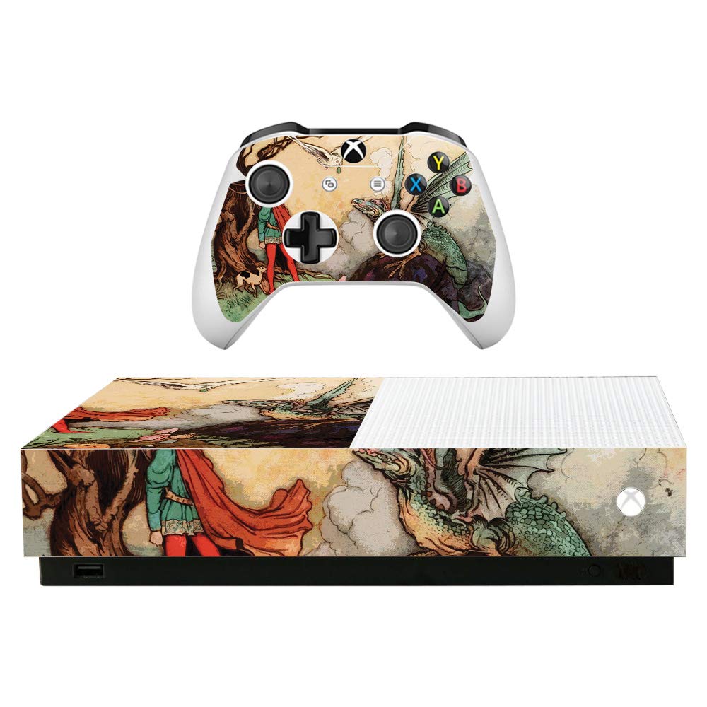 MightySkins Skin for Microsoft Xbox One S All-Digital Edition - Tale of A Dragon | Protective  Durable  and Unique Vinyl Decal wrap Cover | Easy to Apply  Remove  and Change Styles | Made in The USA
