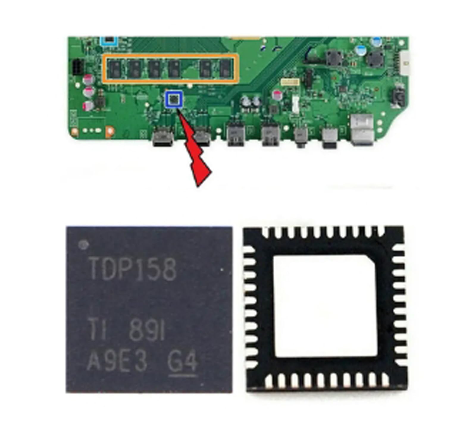 HDMI IC Control Chip Retimer TDP158 Repair Parts Replacement for Xbox One X Console (1)