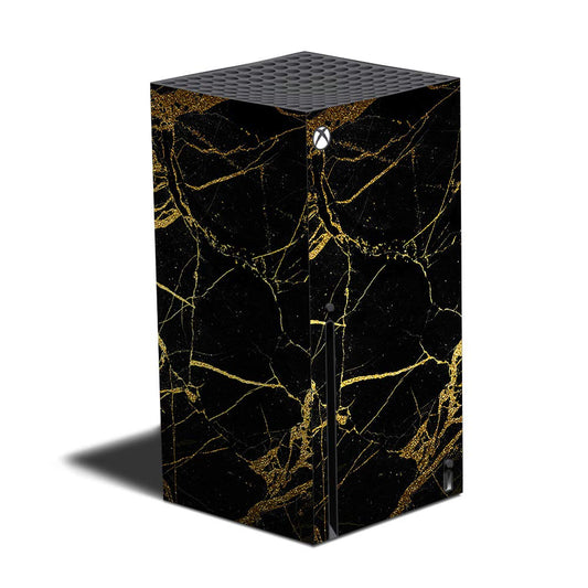MightySkins Skin Compatible with Xbox Series X - Black Gold Marble | Protective  Durable  and Unique Vinyl Decal wrap Cover | Easy to Apply and Change Styles | Made in The USA