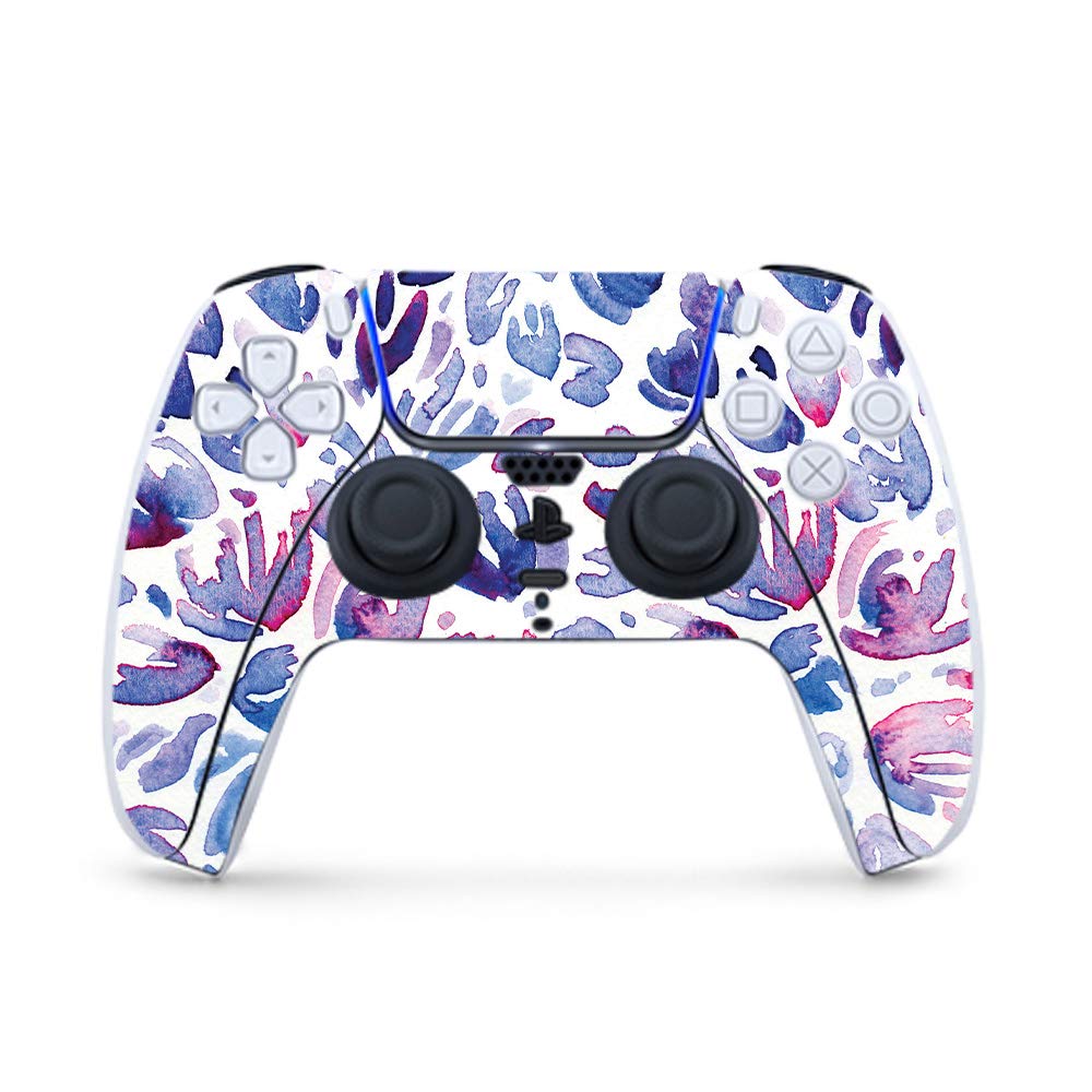 MightySkins Gaming Skin for PS5 / Playstation 5 Controller - Blue Petals | Protective Viny wrap | Easy to Apply and Change Style | Made in The USA