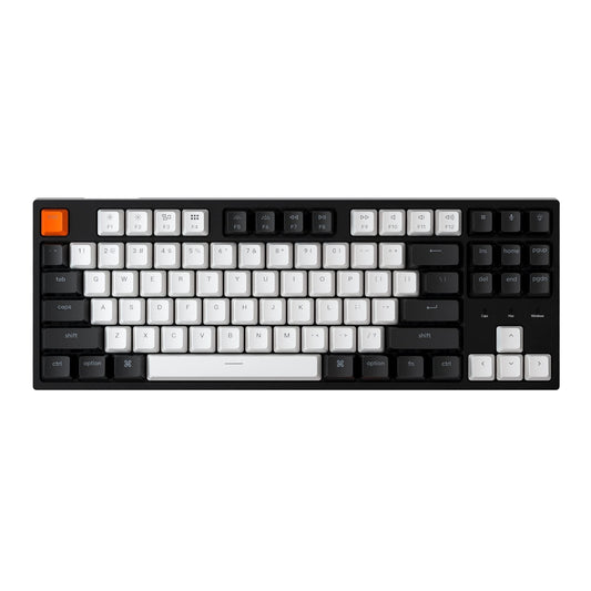 Keychron C1 TKL Mechanical Gaming Keyboard - Tactile Brown Switches, RGB Backlit Compact Wired Keyboard for Mac & Windows, White