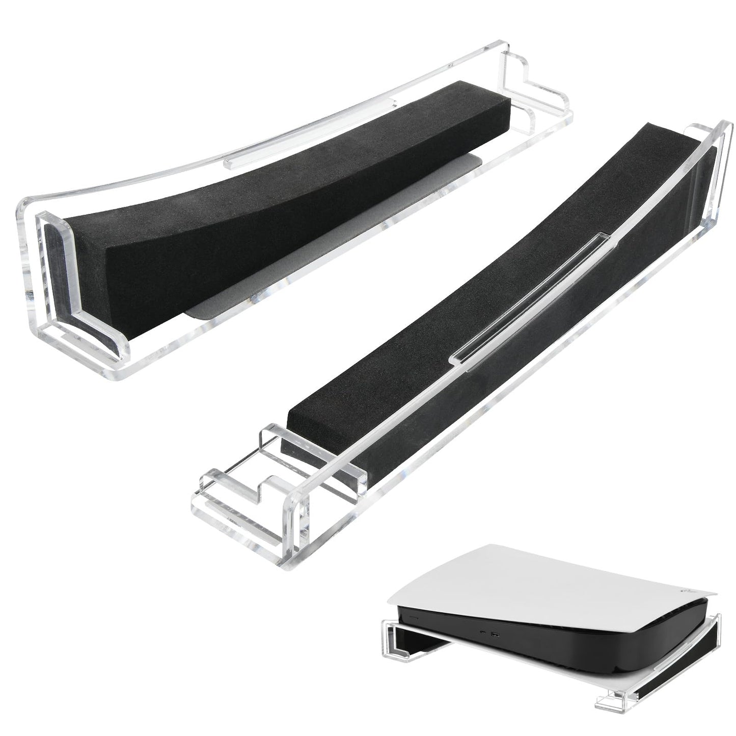 Cosmos Horizontal Stand Holder - Horizontal Base Stand Compatible with PS5 Disc & Digital Edition, Acrylic Desk Rack Desktop Con