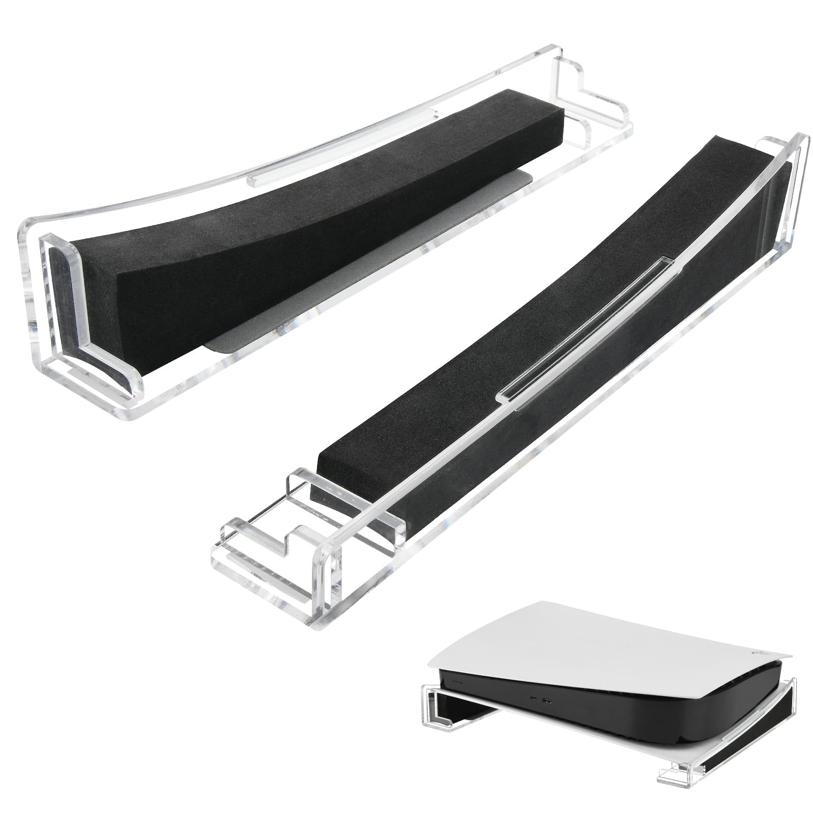 Cosmos Horizontal Stand Holder - Horizontal Base Stand Compatible with PS5 Disc & Digital Edition, Acrylic Desk Rack Desktop Con