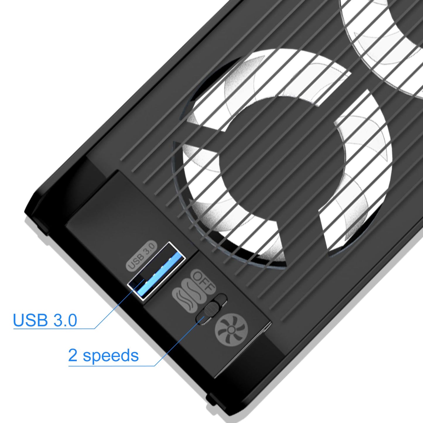 Electight PS5 Cooling Fan - Efficient Cooling System, 3 High-Speed Fans, Adjustable Speed, White, Compatible with PS5 Digital/Disc Edition