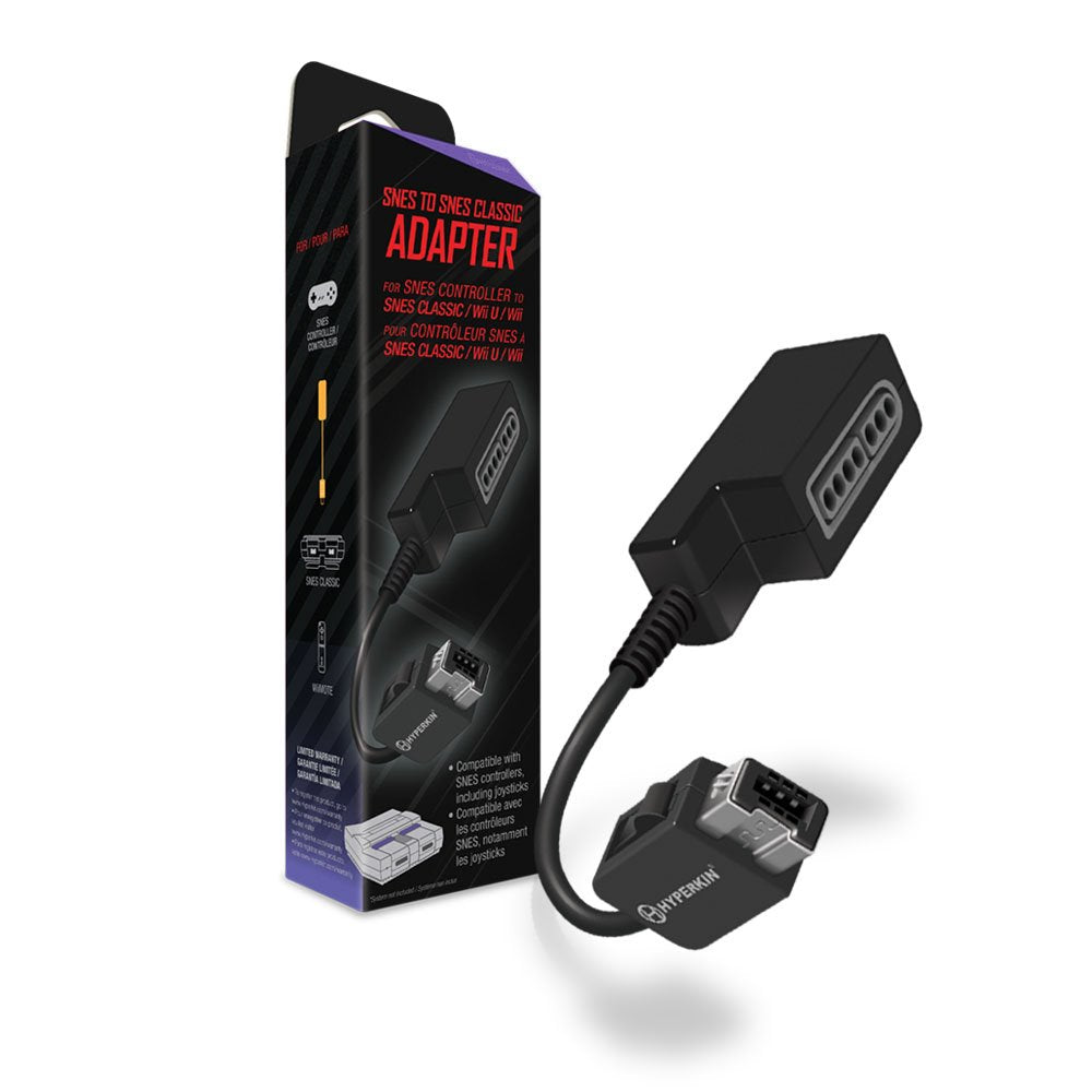 Hyperkin SNES Controller Adapter for SNES Classic Edition/Wii U, Original Version, Model M07232, 1 Count