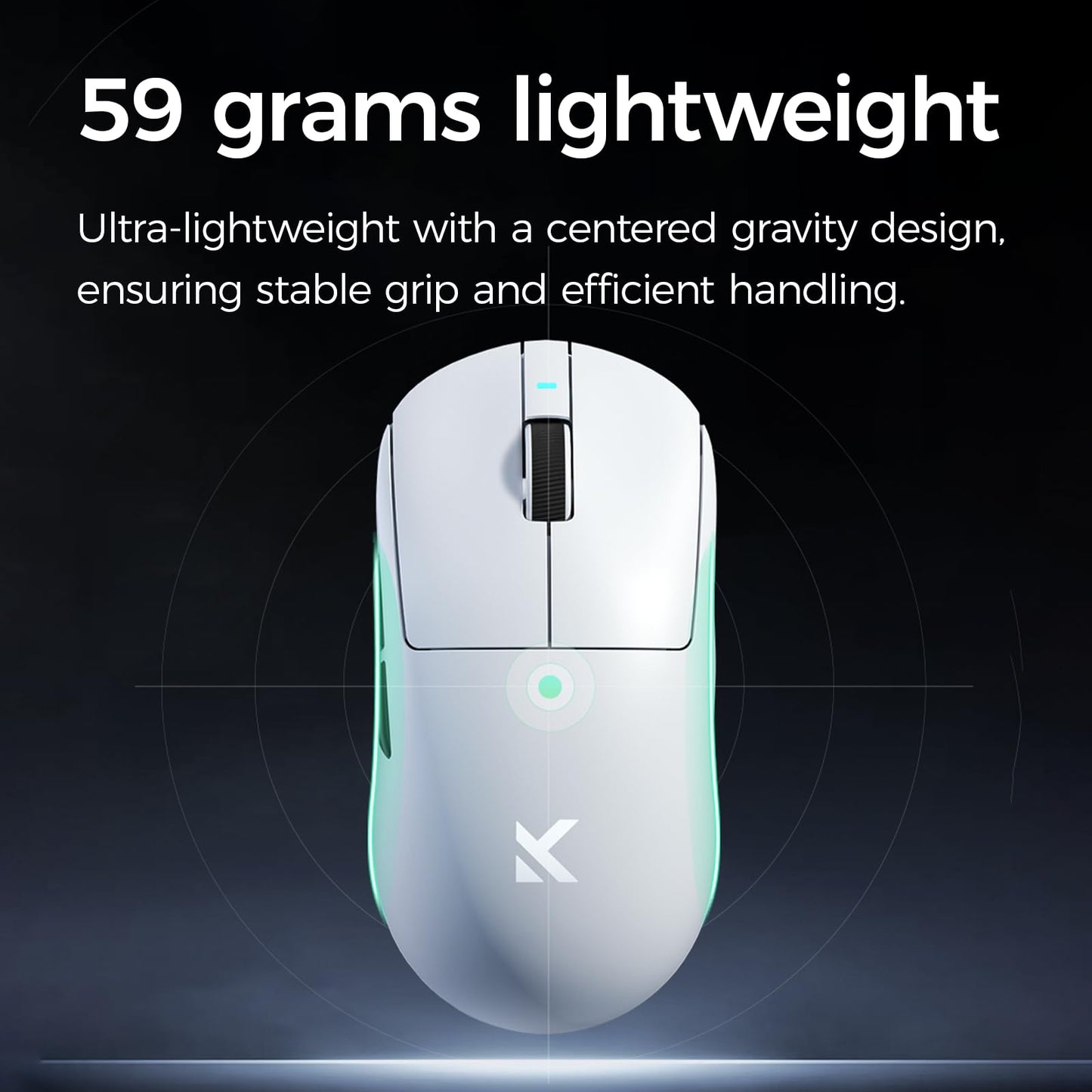 MCHOSE A7 Ultra Wireless Gaming Mouse - Tri-Mode, 42K DPI, 130 Hour Battery Life, 59g - Black