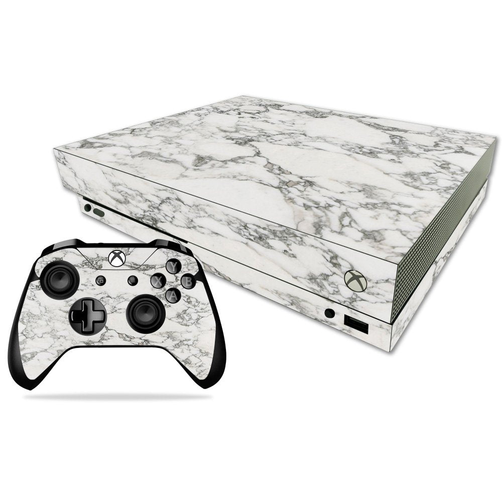 MIGHTY SKINS Xbox One X Skin - White Marble Vinyl Decal Wrap, Durable & Easy to Apply, Model MIXBONXCMB-White Marble