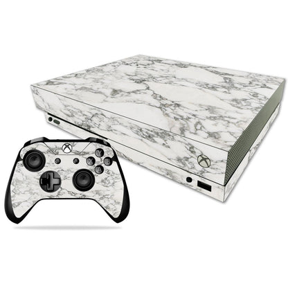 MIGHTY SKINS Xbox One X Skin - White Marble Vinyl Decal Wrap, Durable & Easy to Apply, Model MIXBONXCMB-White Marble