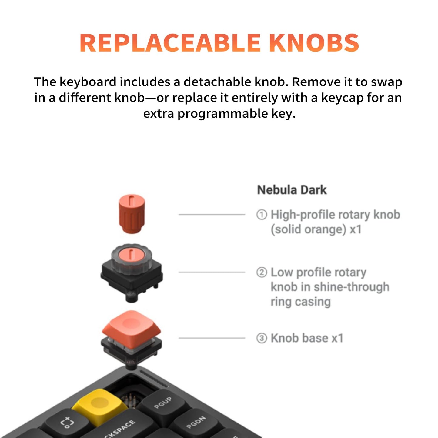nuphy Air75 V3 Wireless Mechanical Keyboard, 84 Keys, RGB Backlit, Low Profile, Black-Red Nano Switch