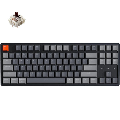 Keychron K8 Wireless Mechanical Keyboard, 87 Keys TKL, Gateron Brown Switch, RGB Backlight, Aluminum Frame, USB-C for Mac/Windows
