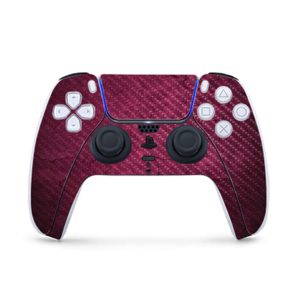 MightySkins Carbon Fiber Gaming Skin for PS5 / PlayStation 5 Controller - Pink Gravel | Durable Textured Carbon Fiber Finish | Easy to Apply and Change Style | Made in The USA