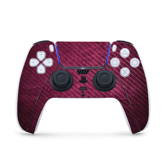 MightySkins Carbon Fiber Gaming Skin for PS5 / PlayStation 5 Controller - Pink Gravel | Durable Textured Carbon Fiber Finish | Easy to Apply and Change Style | Made in The USA