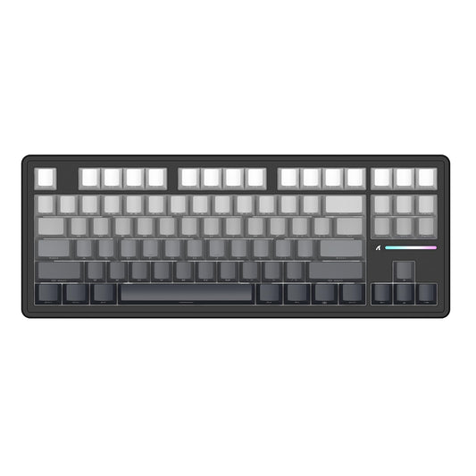 ATTACK SHARK M87 PRO Wireless Mechanical Gaming Keyboard Hot Swappable Gasket RGB Custom Keyboard Linear Switch&Side Printed PBT Keycaps BT5.0/2.4Ghz/Type-C 5000mAh Battery for Win Mac(Moonlight)