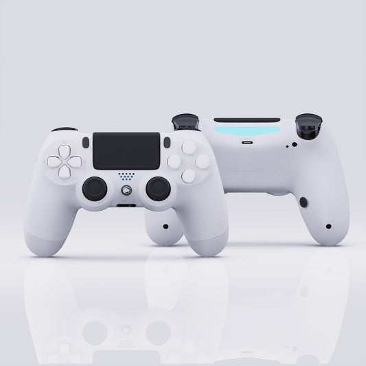 Battle Beaver Basic Pick Controller for PS4 with Rumbles In, TMR, USB-C Upgrade, X/O Rear Buttons, Carrying Case White