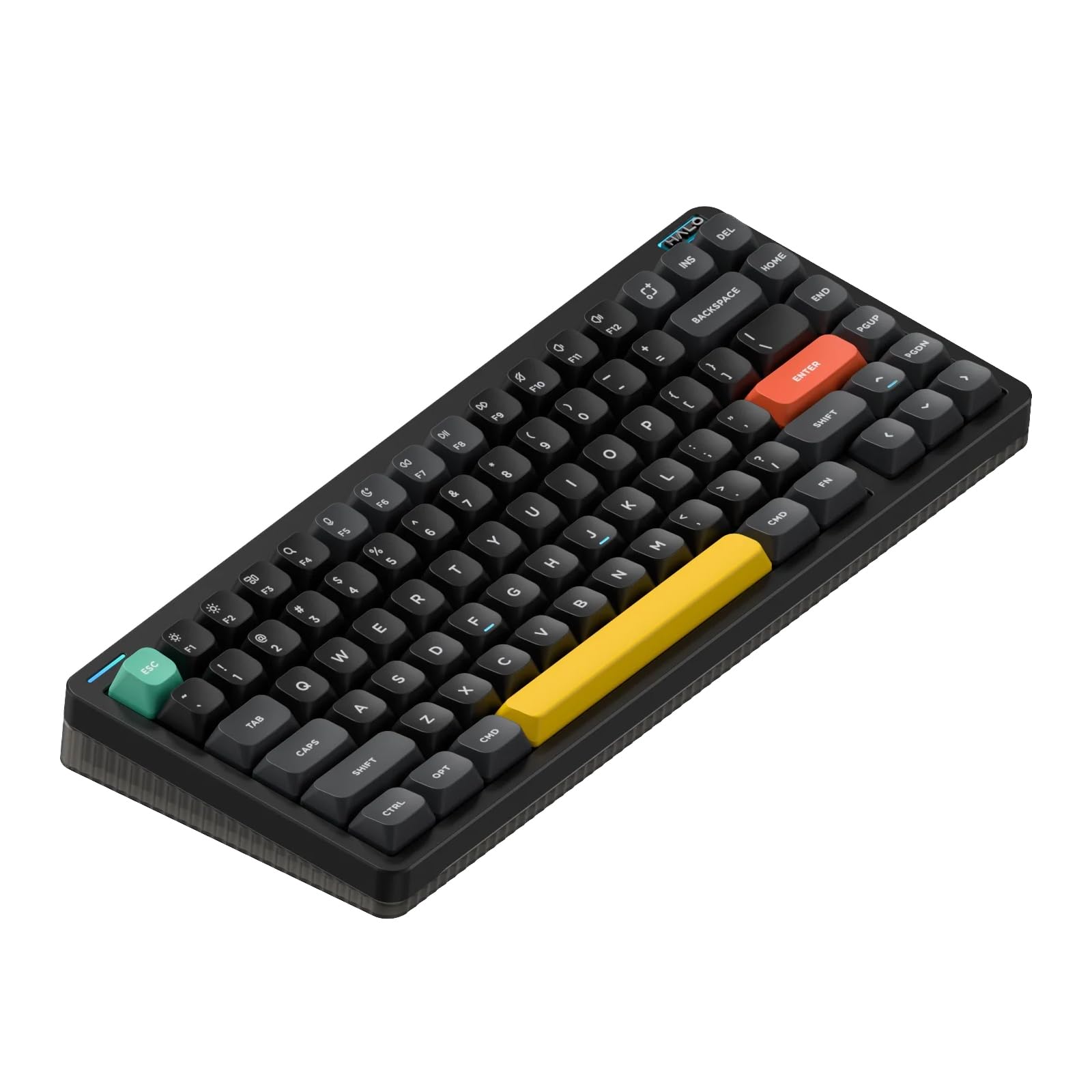 nuphy Halo75 V2 Mechanical Gaming Keyboard, 75% Wireless, Hot Swappable, RGB Backlit, Raspberry Switch, Black