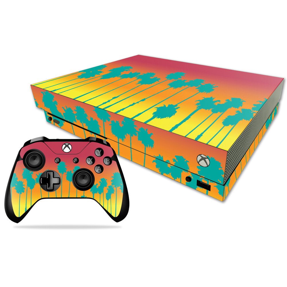 MIGHTY SKINS Xbox One X Skin - Sherbet Palms Vinyl Decal Wrap, Durable & Easy to Apply, Model MIXBONXCMB-Sherbet Palms