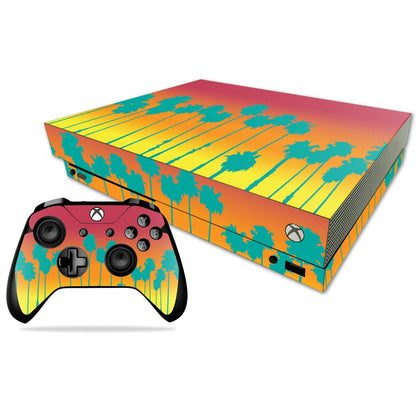 MIGHTY SKINS Xbox One X Skin - Sherbet Palms Vinyl Decal Wrap, Durable & Easy to Apply, Model MIXBONXCMB-Sherbet Palms