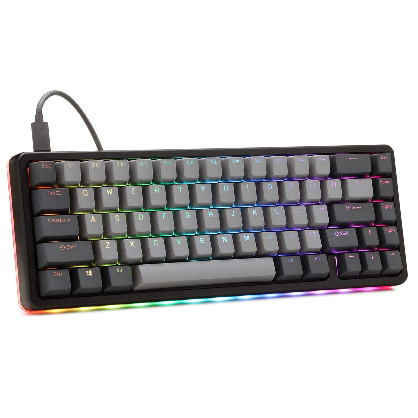 DROP ALT High-Profile Mechanical Keyboard - 65% (67 Keys), Hot-Swap, RGB Backlighting, Aluminum Frame, Halo True, Black
