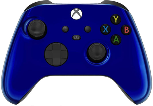 Custom Controllerzz Wireless Controller for Xbox Series X/S & One - Soft Touch Feel, X/S Blue Chrome