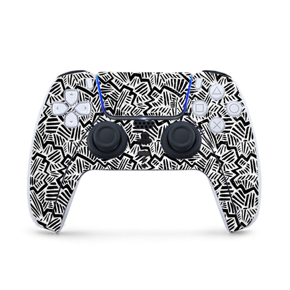 MightySkins Carbon Fiber Gaming Skin for PS5 / PlayStation 5 Controller - Abstract Black | Durable Textured Carbon Fiber Finish | Easy to Apply | Made in The USA