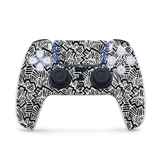 MightySkins Carbon Fiber Gaming Skin for PS5 / PlayStation 5 Controller - Abstract Black | Durable Textured Carbon Fiber Finish | Easy to Apply | Made in The USA