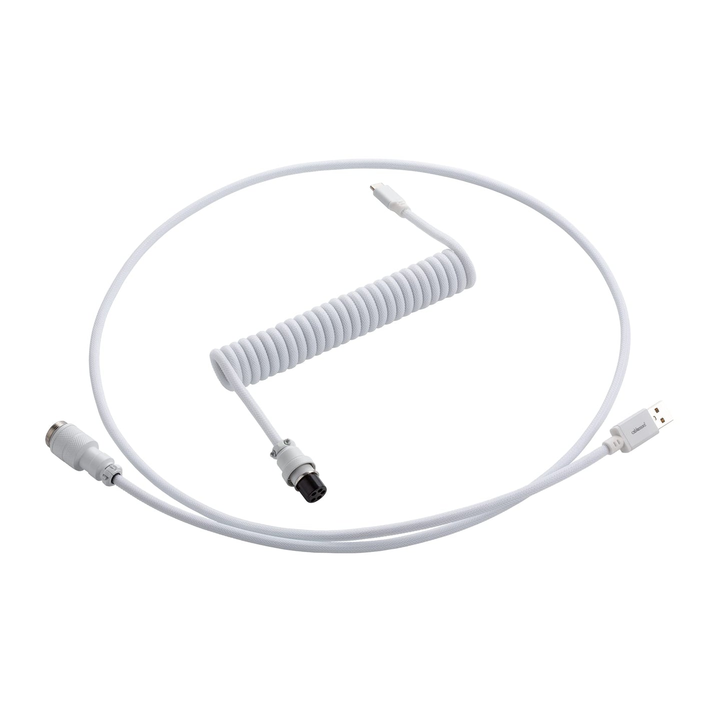 CableMod Pro Coiled Keyboard Cable (Glacier White  USB A to USB Type C  150cm)
