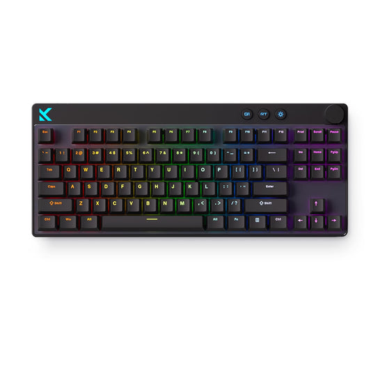 MCHOSE Mix 87 TKL Wired Gaming Keyboard Magnetic Switch Hall Effect Keyboards Rapid Trigger SOCD 8K Polling Rate Volume Knob Adjustable Actuation Point RGB Lighting HotSwap Black Apollo Switch