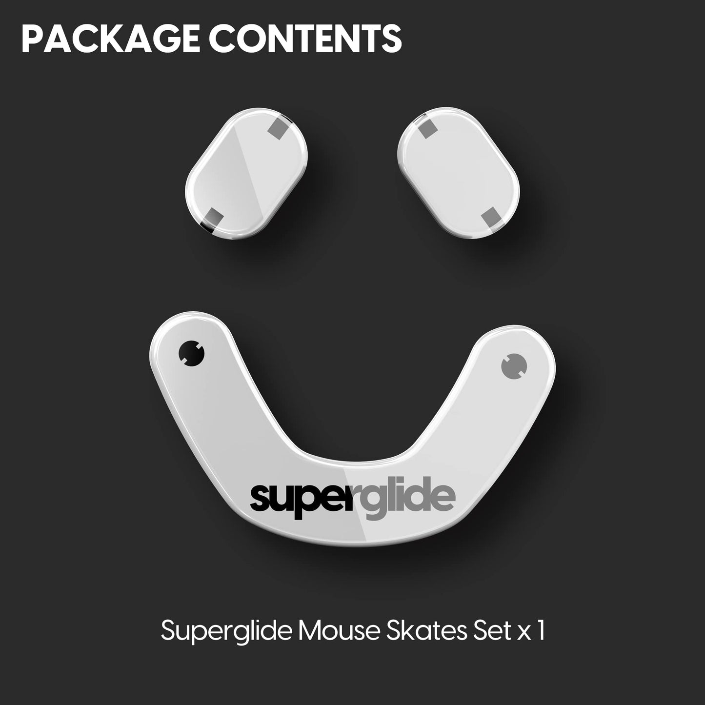 Pulsar Gaming Gears Superglide Mouse Feet - Ultra Strong Glass, Fast & Smooth, Model SPMSGW, White