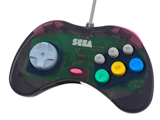 Retro-Bit Sega Saturn USB Controller Pad Model 2 - Slate Gray for Genesis Mini, PS3, PC, Mac, Steam, Switch