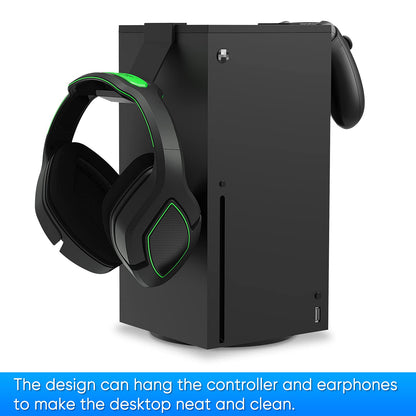 MENEEA Dust Cover Controller Holder for Xbox Series X - Black Stand Mount for Controller & Headsets