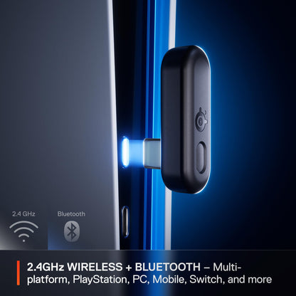 SteelSeries Arctis GameBuds - 2.4GHz & Bluetooth 5.3 Earbuds, Active Noise Cancelling, IP55, 40H Battery, Black, One Size,