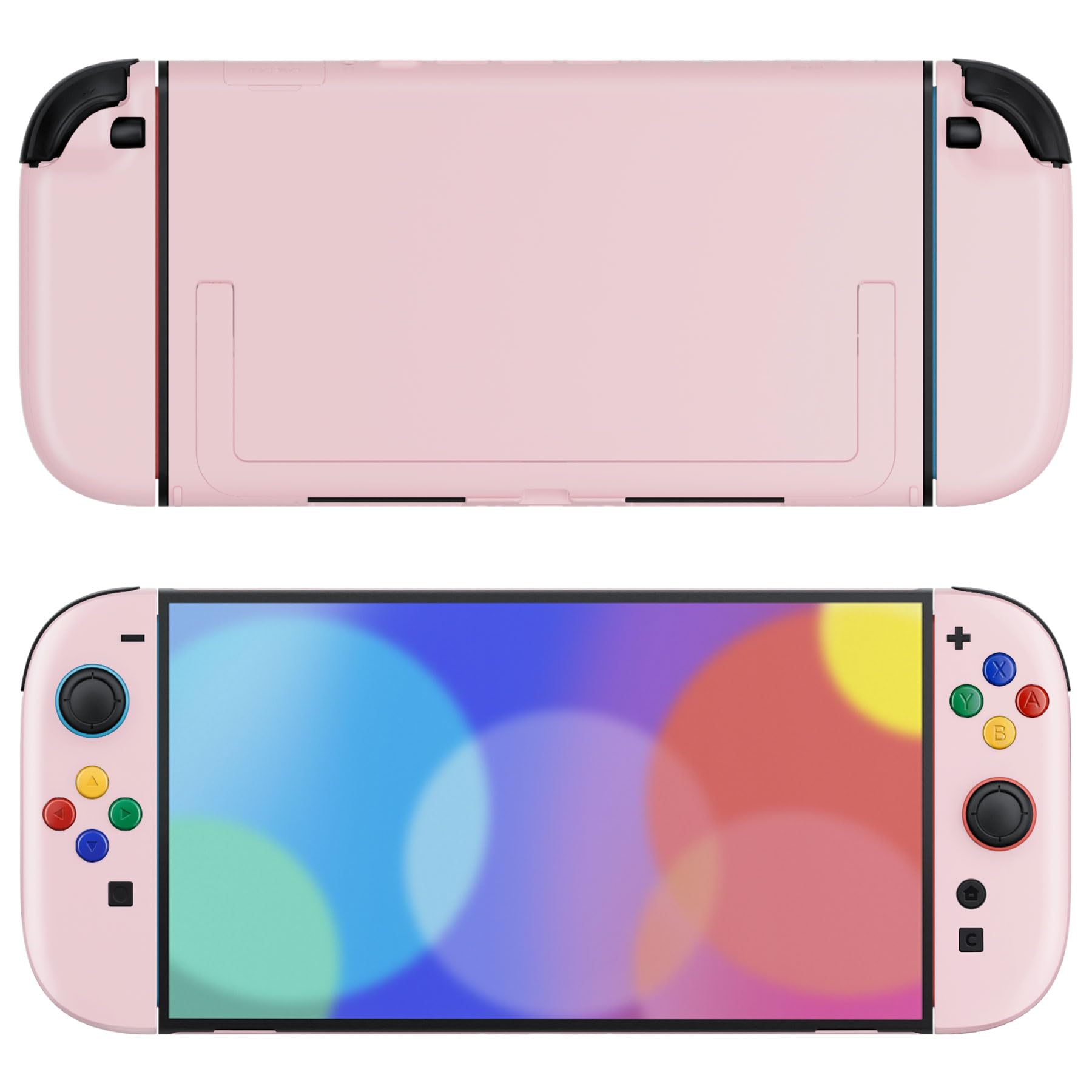eXtremeRate DIY Replacement Shell Buttons for Nintendo Switch 2  Custom Console Rear Back Plate + Faceplate with Decorative Strips Direction Keys for Joycon 2 - Essence Version - Cherry Blossoms Pink