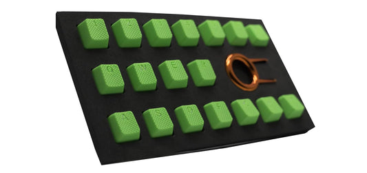 TAI-HAO Rubber Keycap Set - Neon Green, Model 018C03BU103, 18 Keycaps