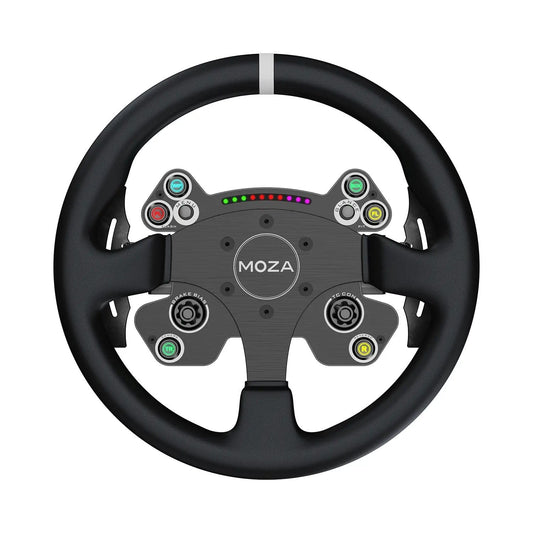 MOZA CS V2P Racing Wheel for PC Gaming Steering Wheel  13 Inch Aviation high gradeluminum Alloy Rim  Carbon Fiber paddles  RGB Indicator  Pressable Joysticks and customizable controls