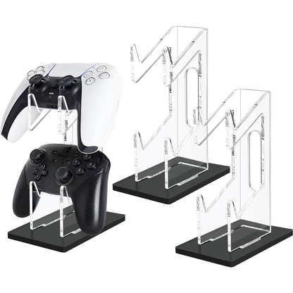 FYY Game Controller Holder 2 Pack - 2 Tier Acrylic Display Stand for Nintendo Switch, Xbox, PS5, PS4 - Black