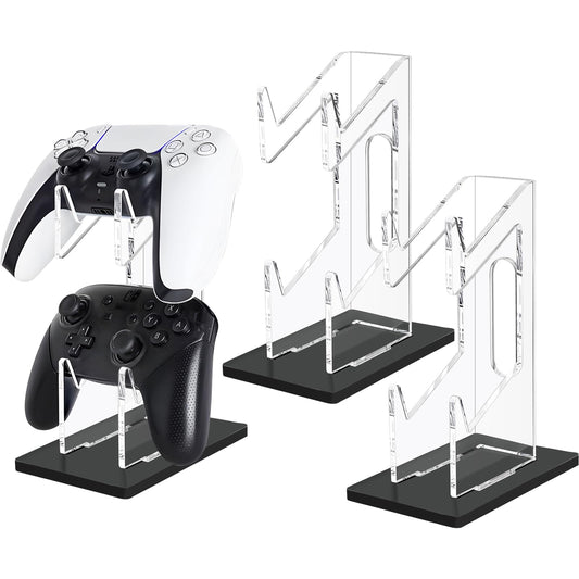 FYY Game Controller Holder 2 Pack - 2 Tier Acrylic Display Stand for Nintendo Switch, Xbox, PS5, PS4 - Black