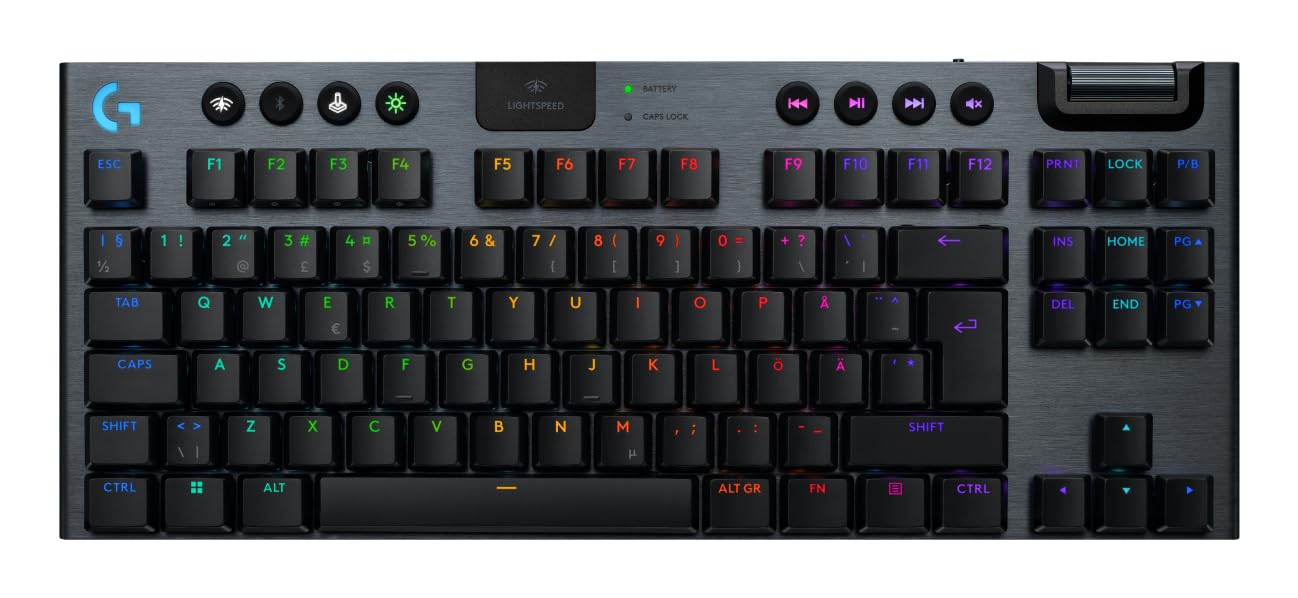 Logitech G G915 X LIGHTSPEED Low Profile TKL Gaming Keyboard Wireless Fully Programmable Dual Layer PBT Keycaps RGB Backlight Ta