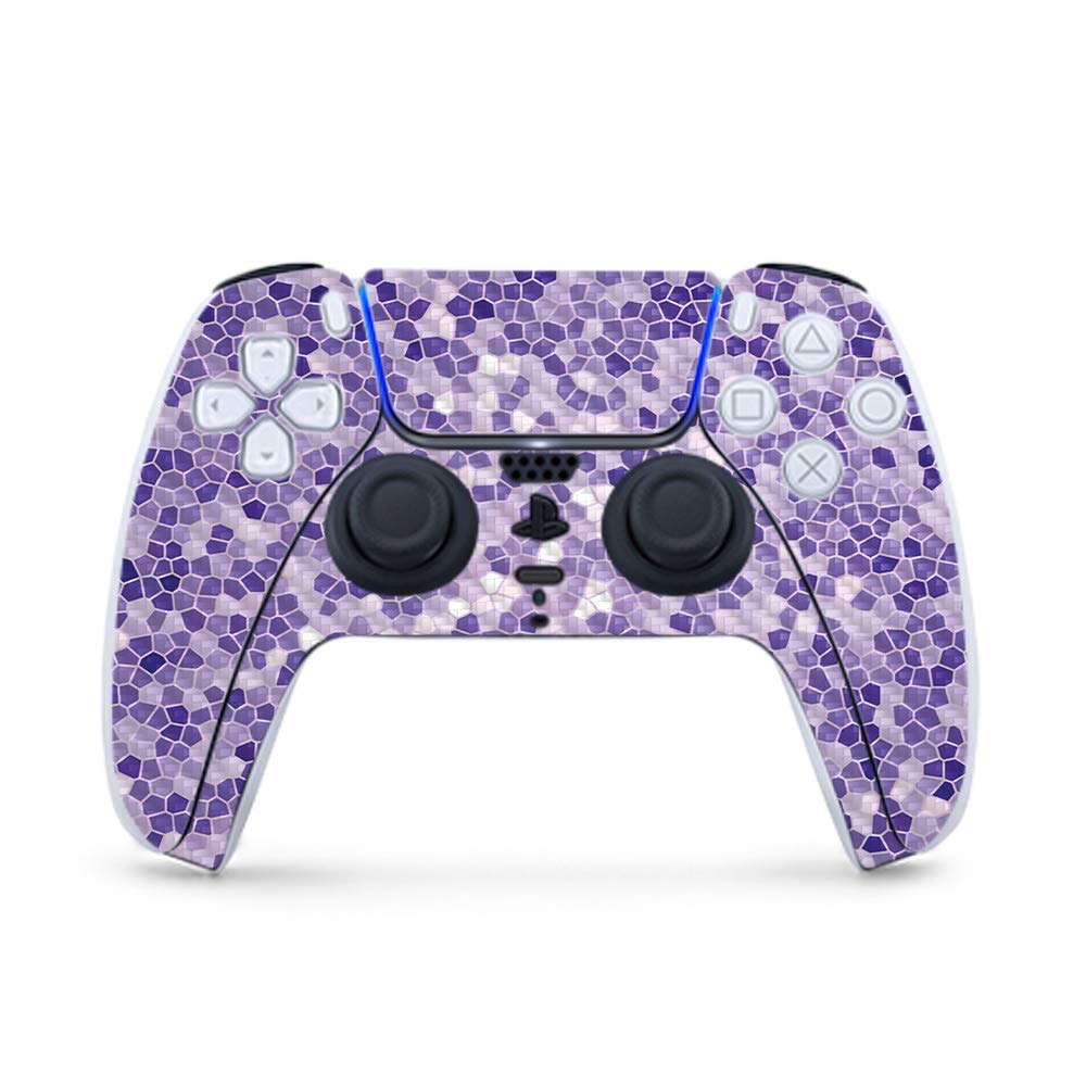MightySkins Carbon Fiber Gaming Skin for PS5 / PlayStation 5 Controller - Stained Glass | Durable Textured Carbon Fiber Finish | Easy to Apply | Made in The USA
