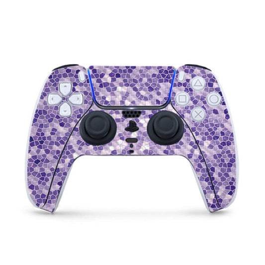 MightySkins Carbon Fiber Gaming Skin for PS5 / PlayStation 5 Controller - Stained Glass | Durable Textured Carbon Fiber Finish | Easy to Apply | Made in The USA