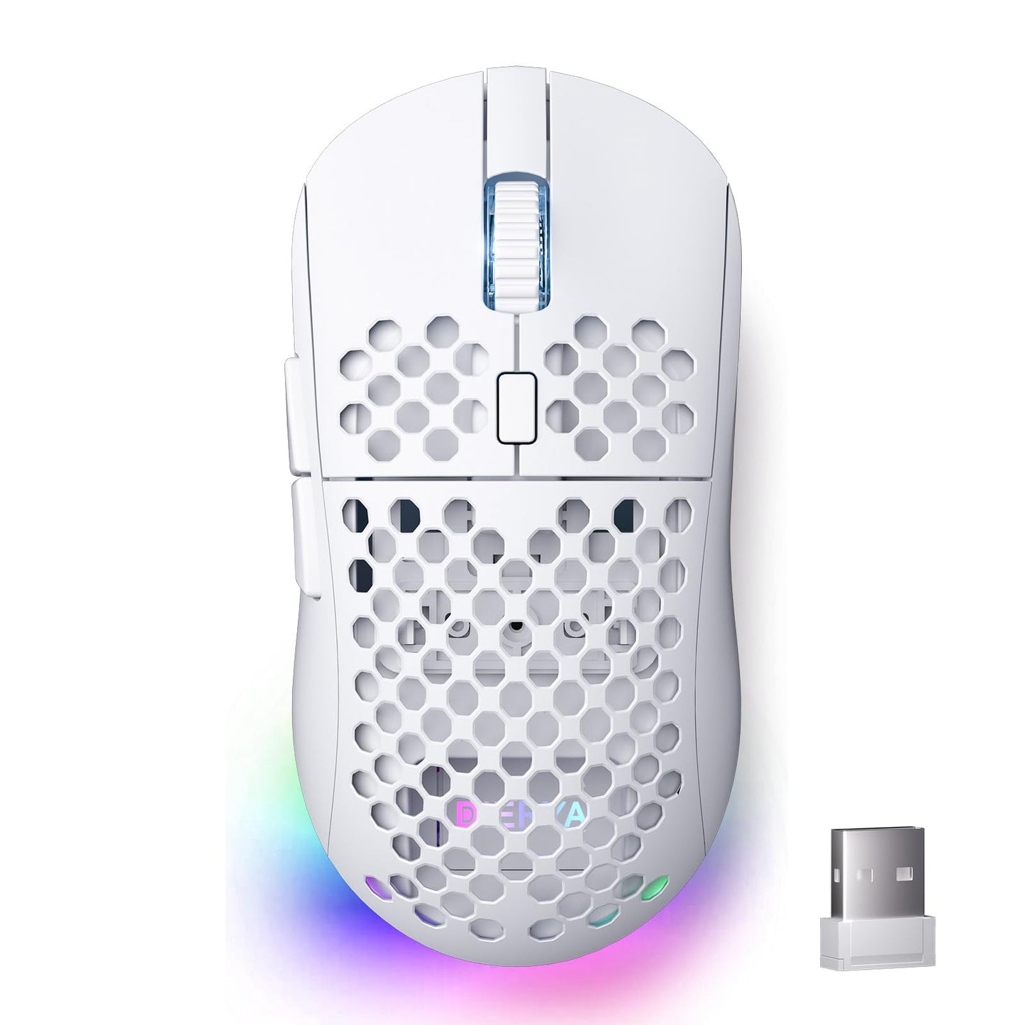DIERYA M1 Wireless Gaming Mouse  24000DPI  180Hrs Battery  16.8M RGB  6 Programmable Buttons  Lightweight  Tri-Mode (2.4G/BT5.2/USB-C) for PC/Mac/Laptop - White